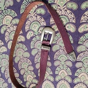 Vintage Lavender Leather Cowgirl Style Embossed Belt